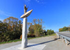 Die Nepomuk-Statue vor der neuen Isarbrücke. 