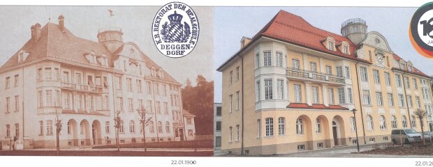Gegenüberstellung damals und heute: Der Altbau des Comenius-Gymnasiums prägt das Deggendorfer Stadtbild. Gegenüberstellung damals und heute: Der Altbau des Comenius-Gymnasiums prägt das Deggendorfer Stadtbild.