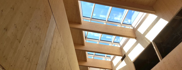Das künftige  Informations- und Beratungszentrum NAWAREUM ist weitgehend in Holz konstruiert.