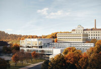 Ansicht des geplanten Universitätsneubaus in der "Neuen Mitte" von Passau © Riepl Riepl Architekten ZT Linz