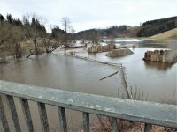 Land unter an der Ohebrücken-Baustelle bei Eberhardsreuth.