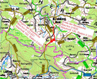 Skizze: Bau der Ortsumgehung Kirchberg i. Wald, südlicher Bauabschnitt.