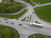 Der unfallträchtige Knoten bei Freyung-Ort aus der Luft.