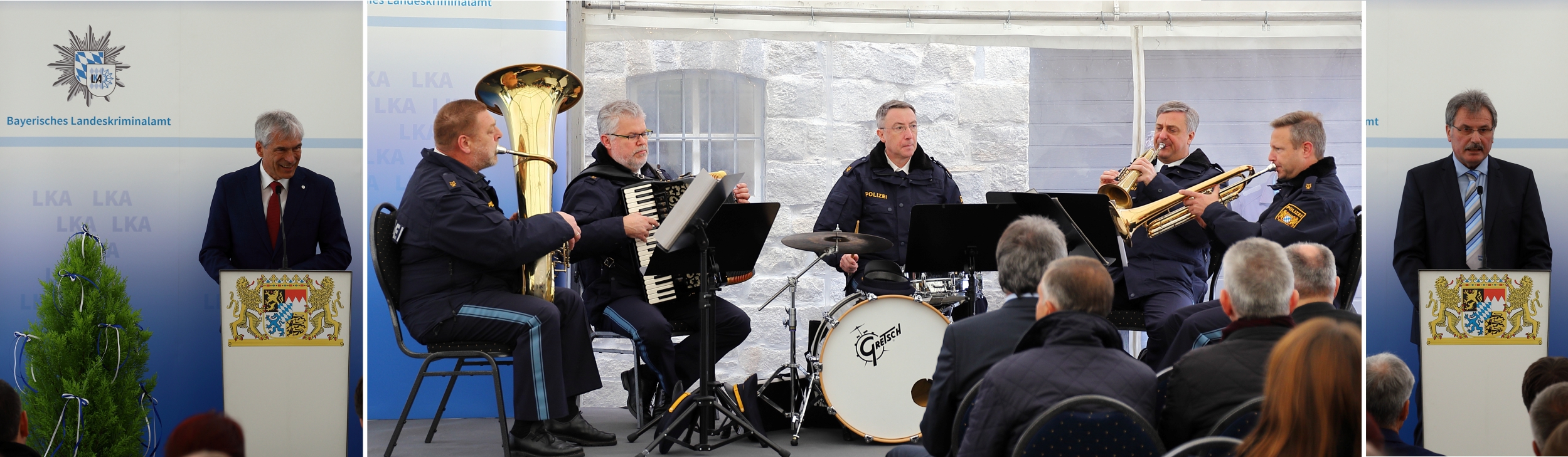 Guido Limmer, Polizeivizepräsident, Bayerisches Landeskriminalamt - Das Quintett des Bayerischen Polizeiorchesters - Wegscheids 2. Bürgermeister Hans Fenzl Guido Limmer, Polizeivizepräsident, Bayerisches Landeskriminalamt - Das Quintett des Bayerischen Polizeiorchesters - Wegscheids 2. Bürgermeister Hans Fenzl