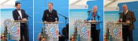 Festansprache und Grußwortredner: Innenstaatssekretär Sandro Kirchner, Polizeipräsident Manfred Jahn, stellvertretende Landrätin Edeltraud Plattner und Bürgermeister Klaus Schmid. Festansprache und Grußwortredner: Innenstaatssekretär Sandro Kirchner, Polizeipräsident Manfred Jahn, stellvertretende Landrätin Edeltraud Plattner und Bürgermeister Klaus Schmid.