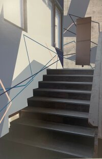 Der Entwurf des Künstlers sieht eine Gestaltung aller vier Wände des Treppenhauses vor. Der Entwurf des Künstlers sieht eine Gestaltung aller vier Wände des Treppenhauses vor.